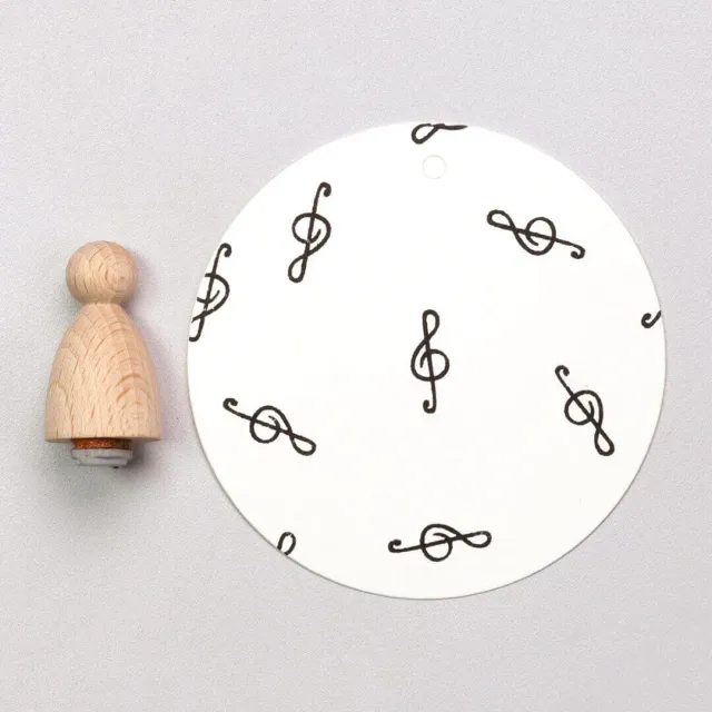 Perlenfischer Notenschlüssel Stempel 16 x 6 mm Musik