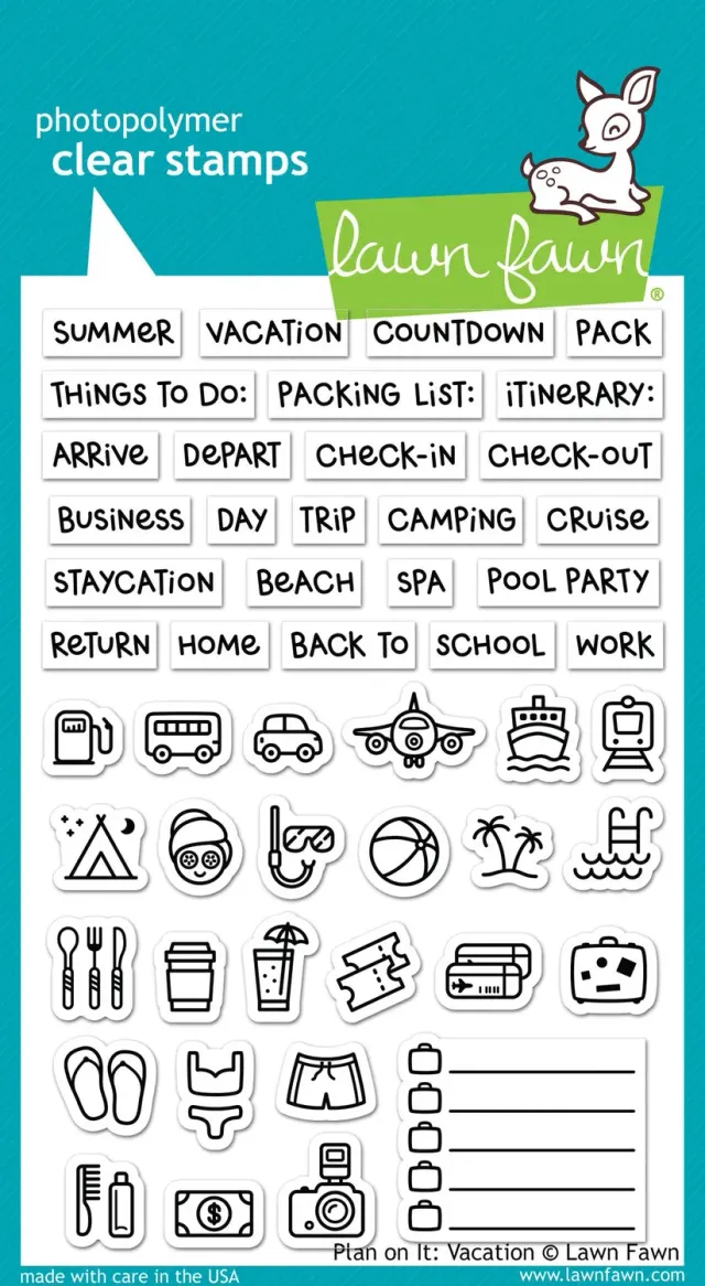Lawn Fawn Plan On It Vacation Stempelset Reise
