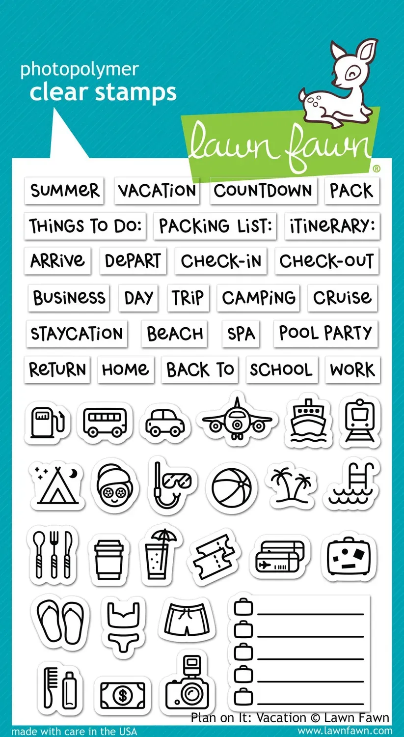 Lawn Fawn Plan On It Vacation Stempelset Reise