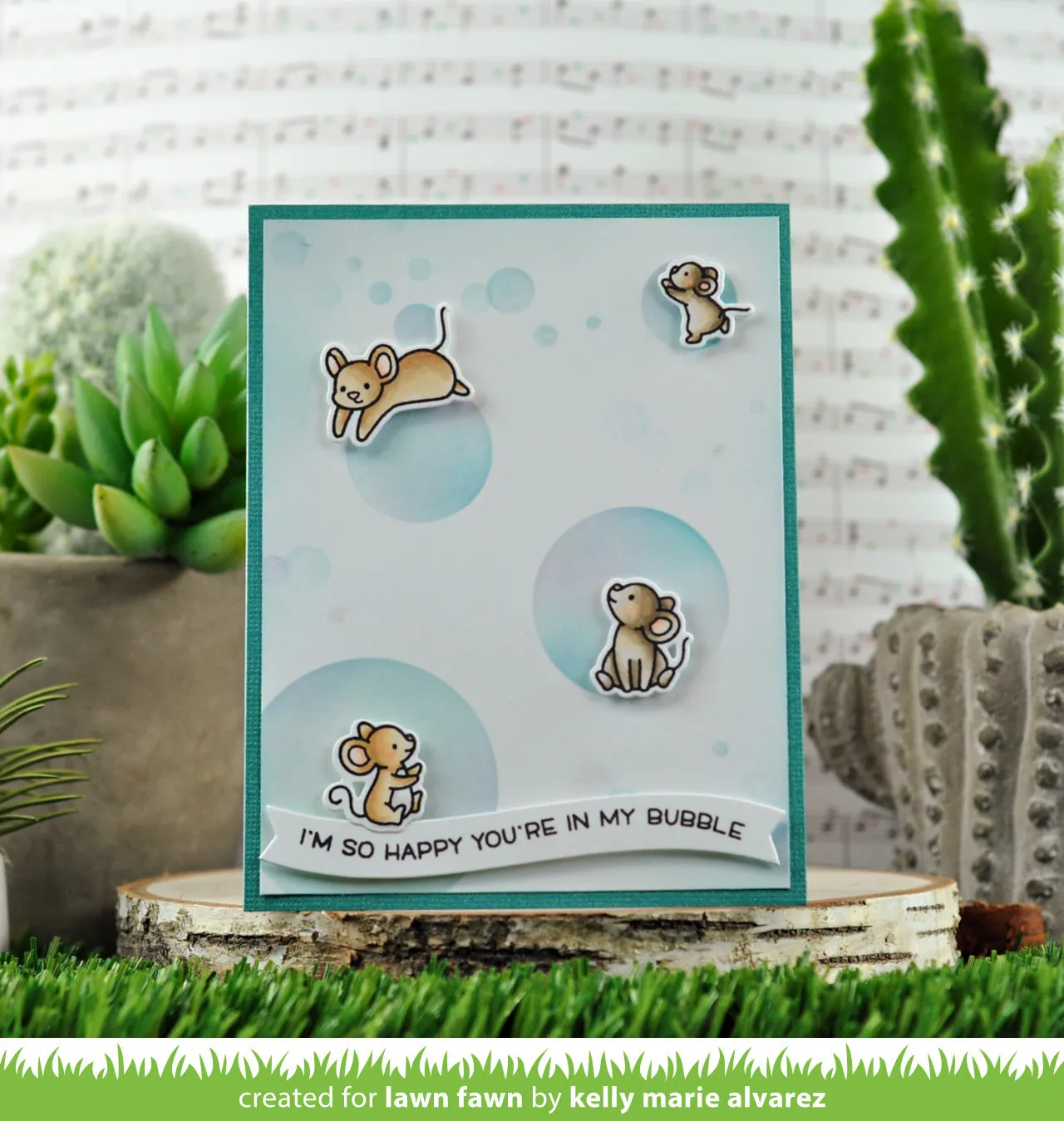 Lawn Fawn Bubbles Schablone 15x15cm Seifenblasen