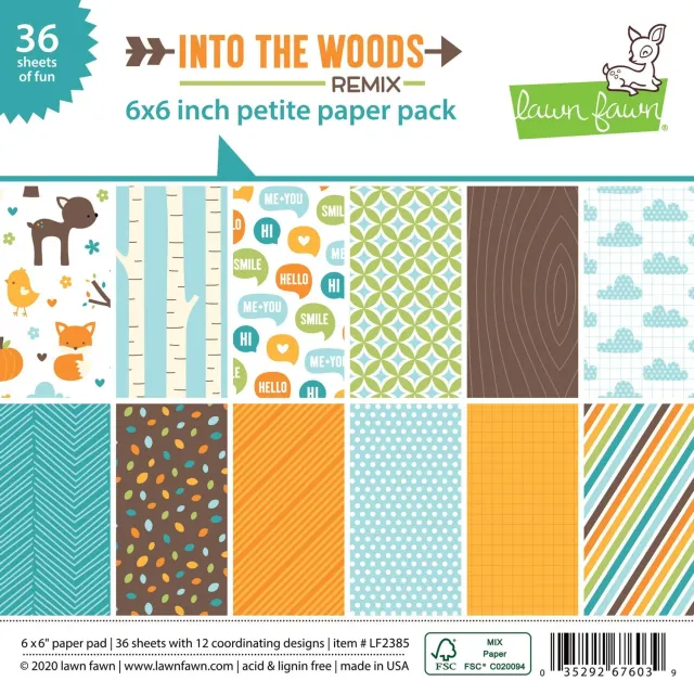 Lawn Fawn Into the Woods Remix Petite Paper Pack 6x6 Herbst