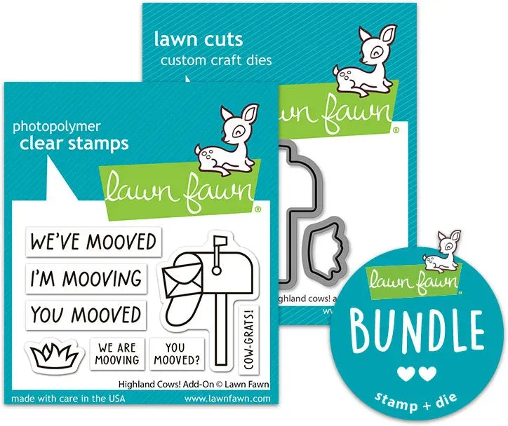 Lawn Fawn Highland Cows Add-On Stempel+Stanze Bundle