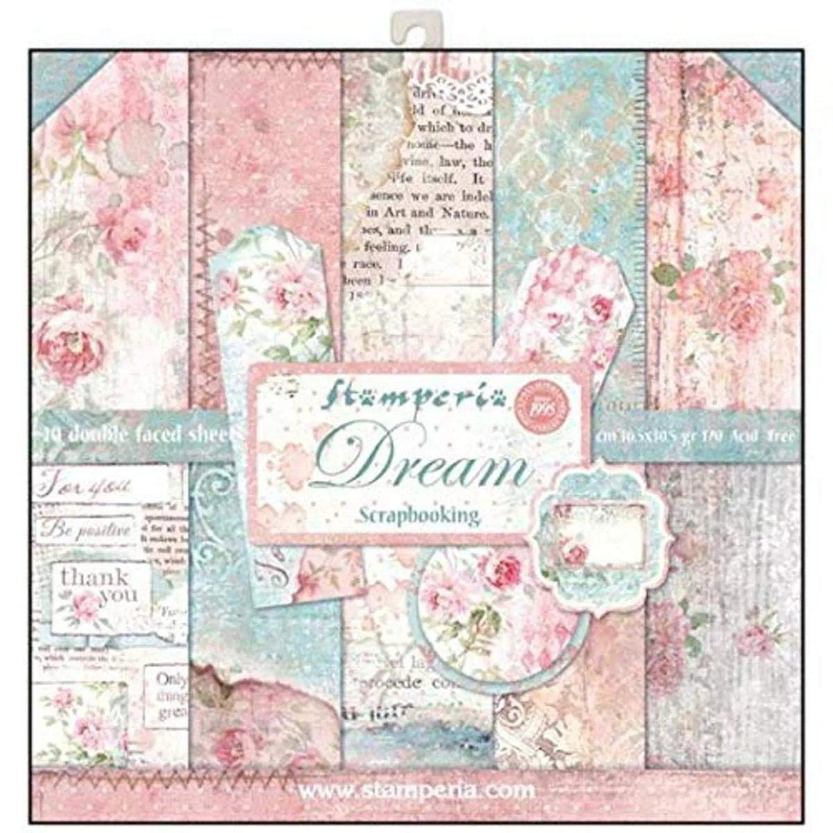 Stamperia Shabby Rose Papierblock 30,5x30,5cm Vintage