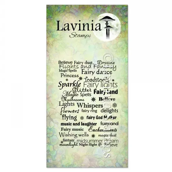 Lavinia Stamps Fairy Words Stempel Schriftzug