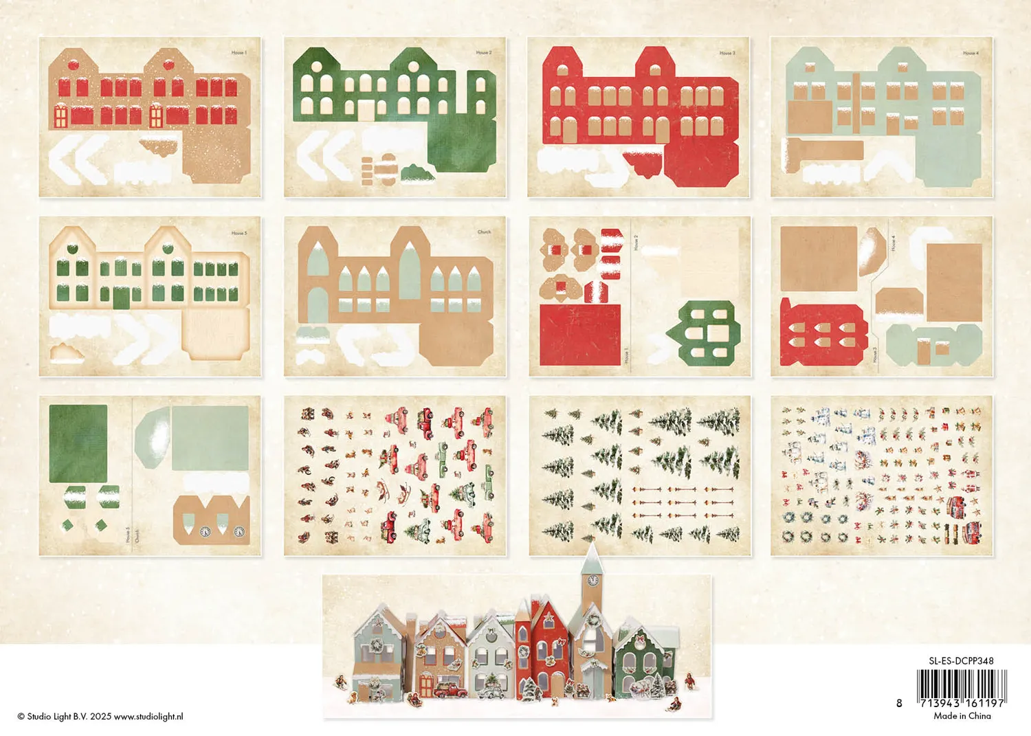 StudioLight Essentials Christmas Village Die-Cut Block 12 Blatt