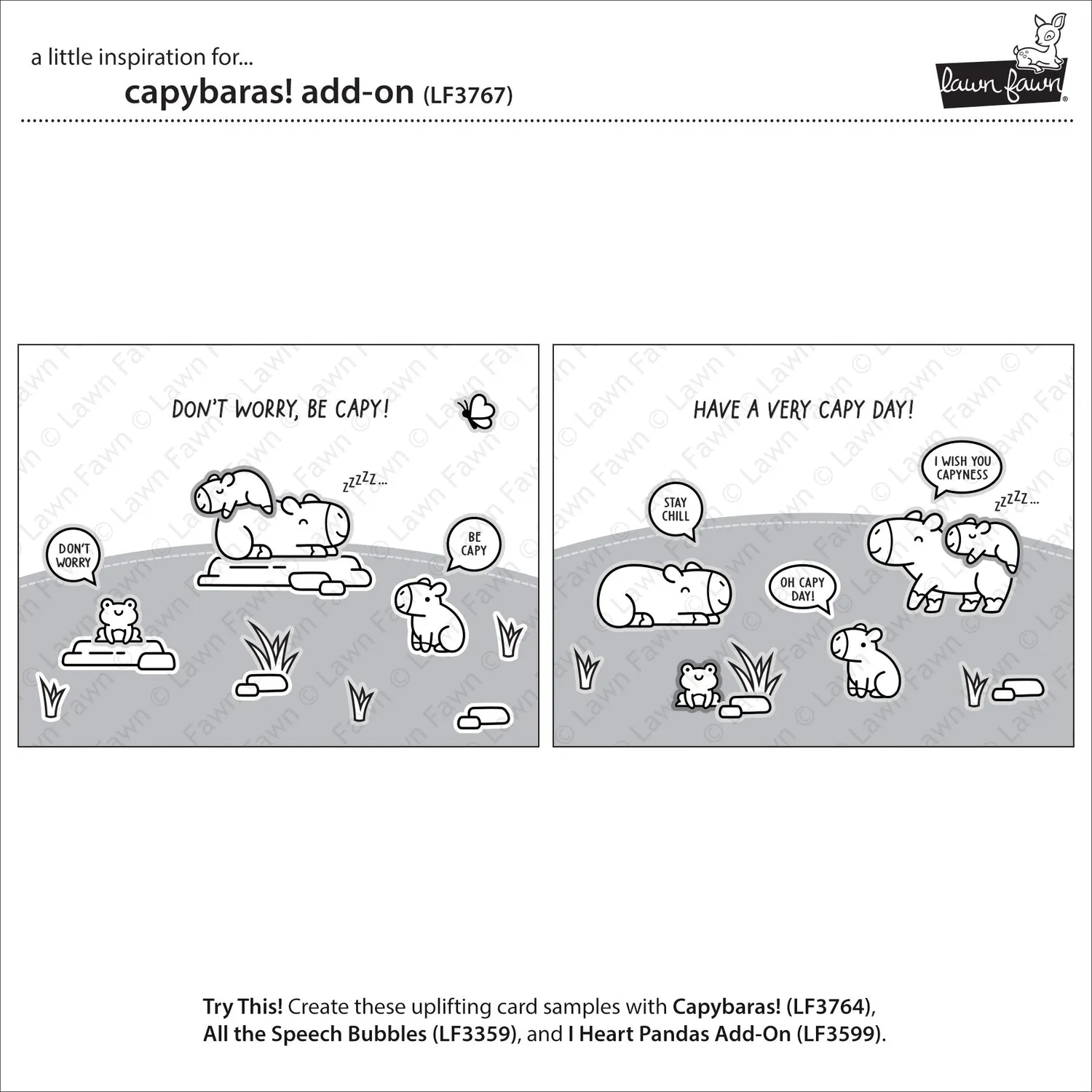 Lawn Fawn Capybaras Add-On LF3767 Clear Stamps schlafend