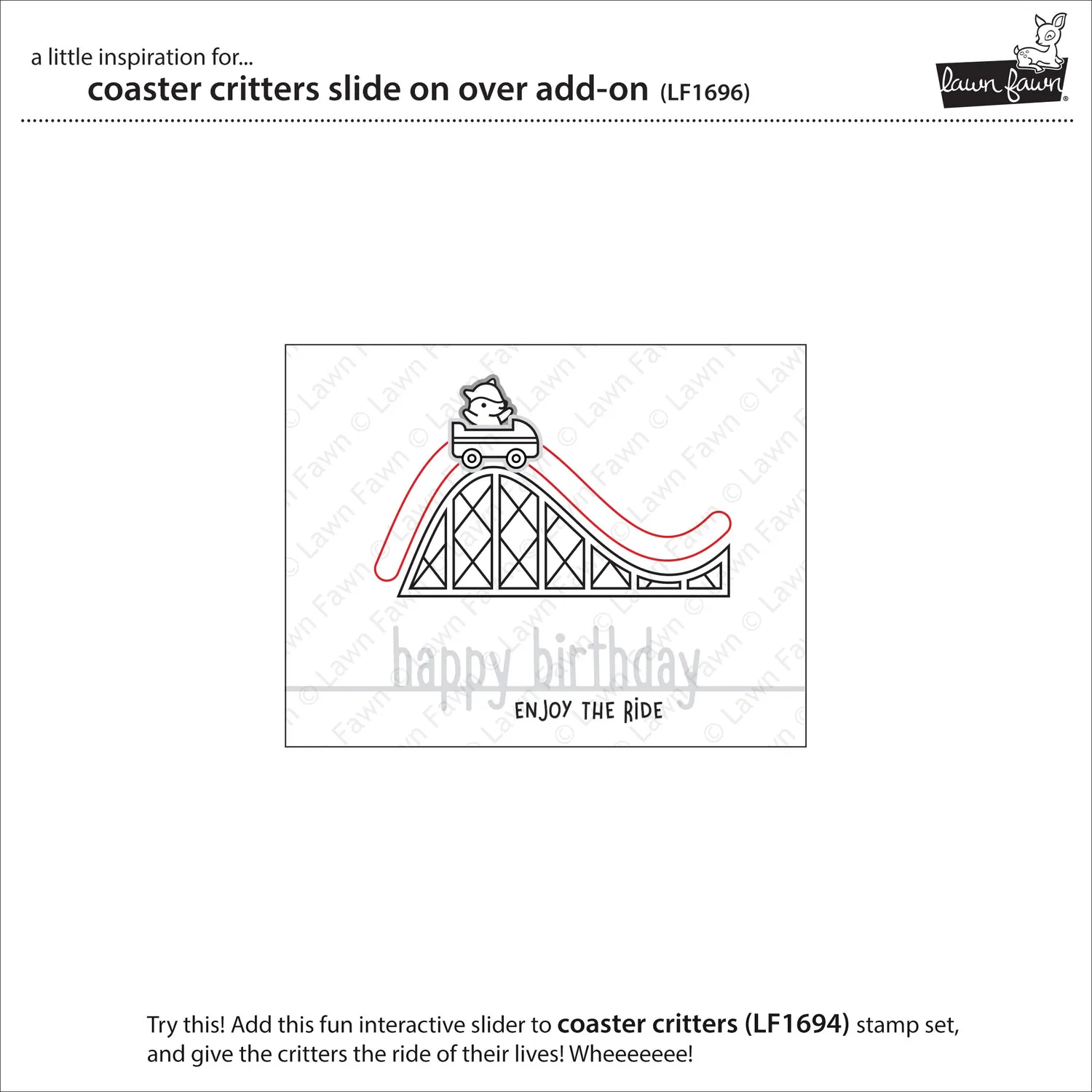 Lawn Fawn Coaster Critters Slide On Over Stanzen Add-On