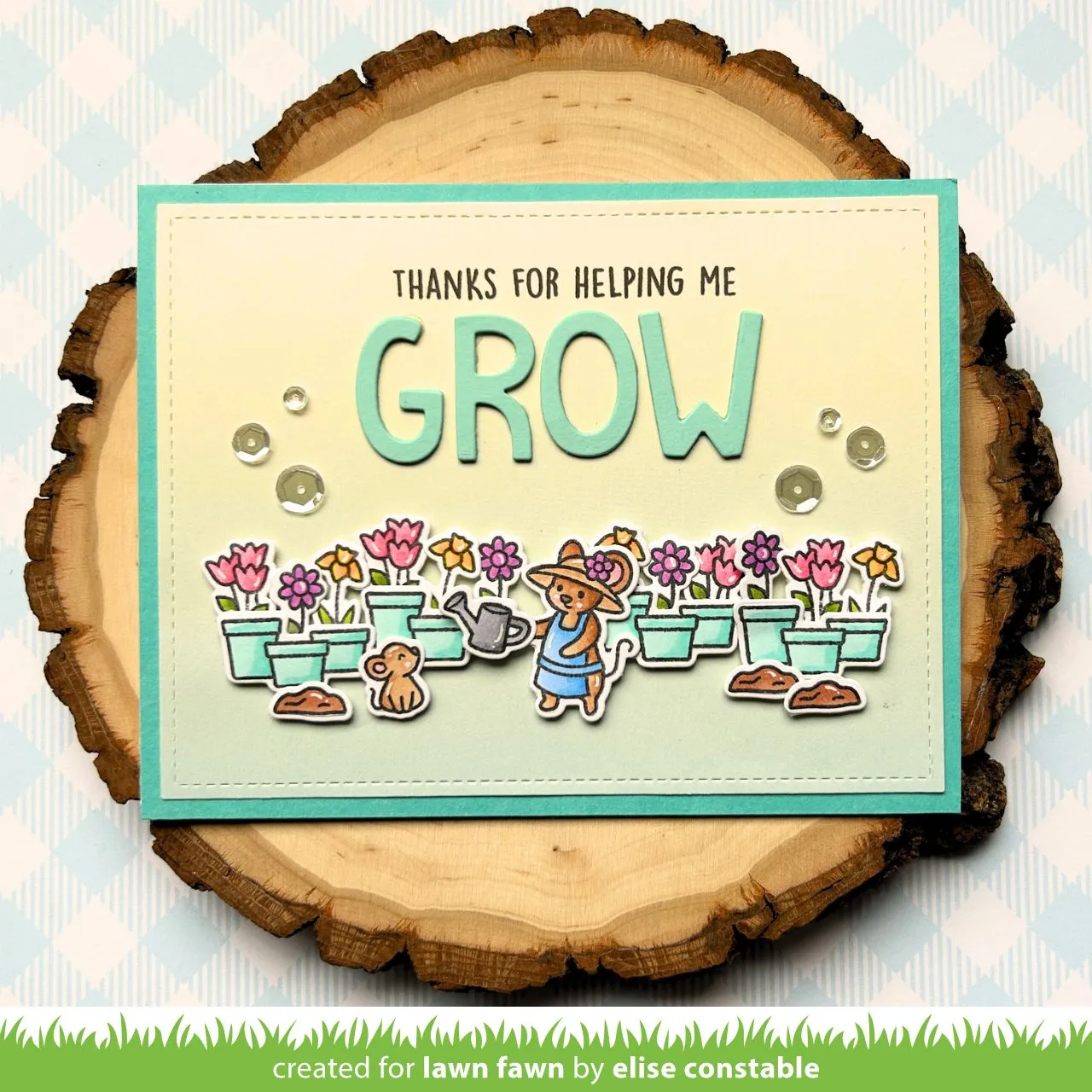 Lawn Fawn Garden Mouse LF3364 Clear Stamps Garten Maus