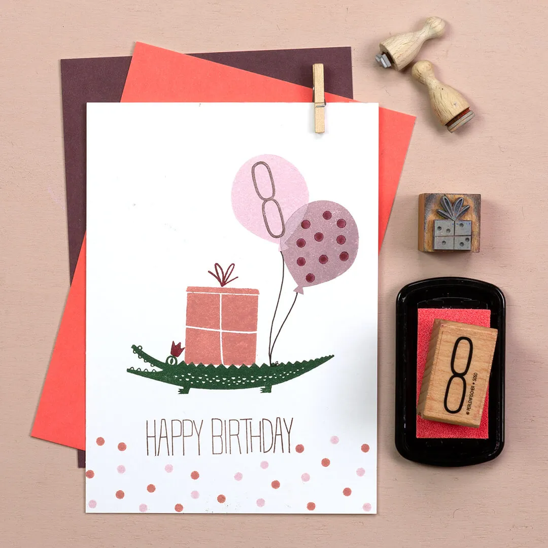 Perlenfischer Happy Birthday 2 Stempel 13x53 mm