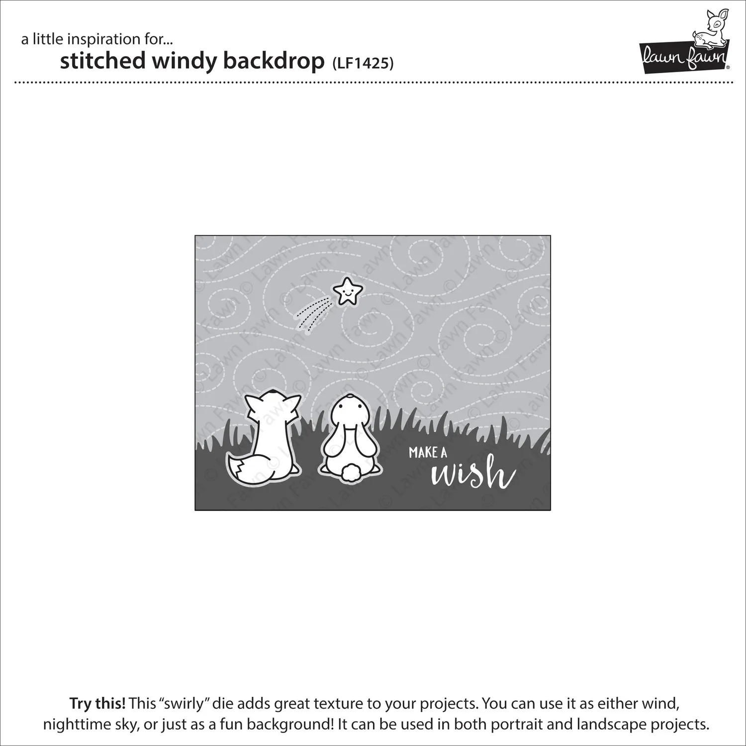 Lawn Fawn Lawn Cuts Stitched Windy Backdrop Stanze