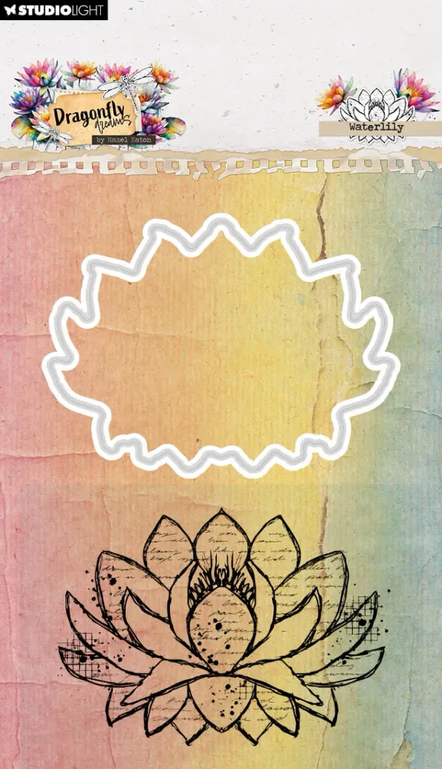 Hazel Eaton Dragonfly Dreams Waterlily Stempel+D Dies Seerose
