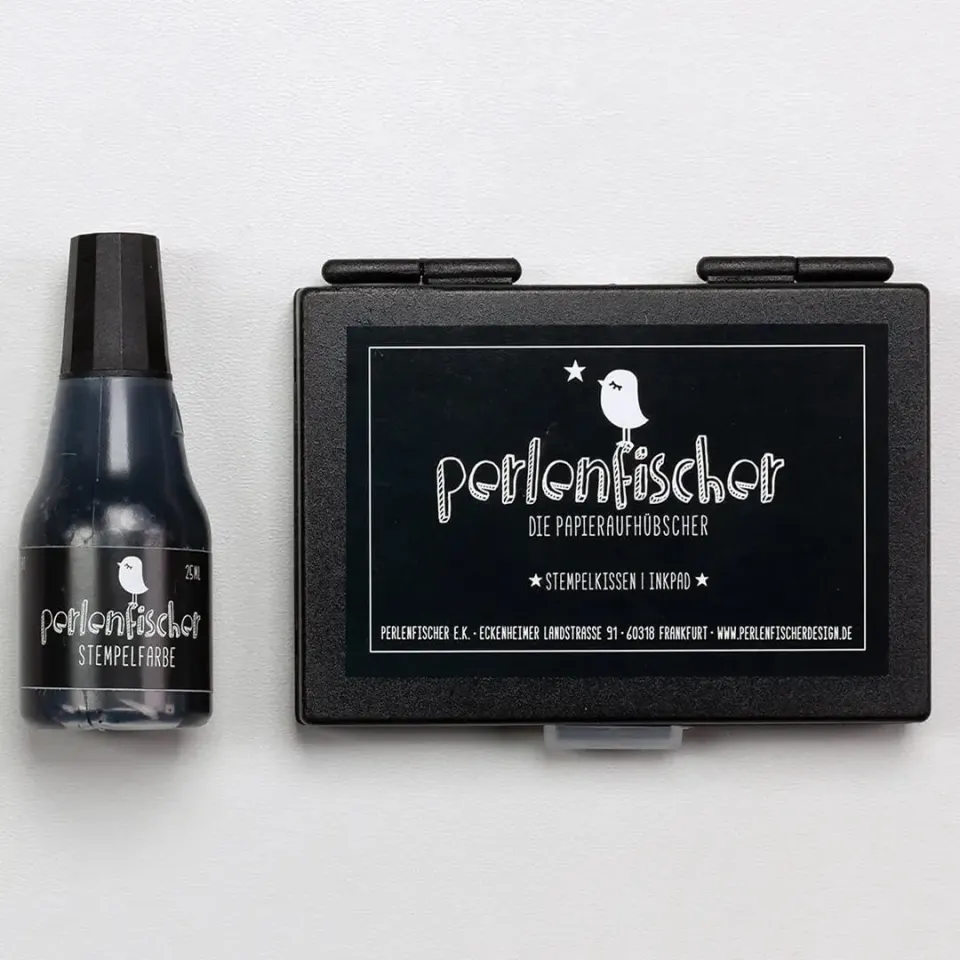 Perlenfischer Stempelkissen Set Schwarz 25 ml Dye Ink