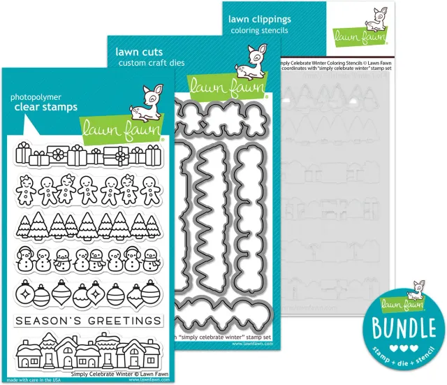 Lawn Fawn Simply Celebrate Winter Stempel Stanzen Bundle