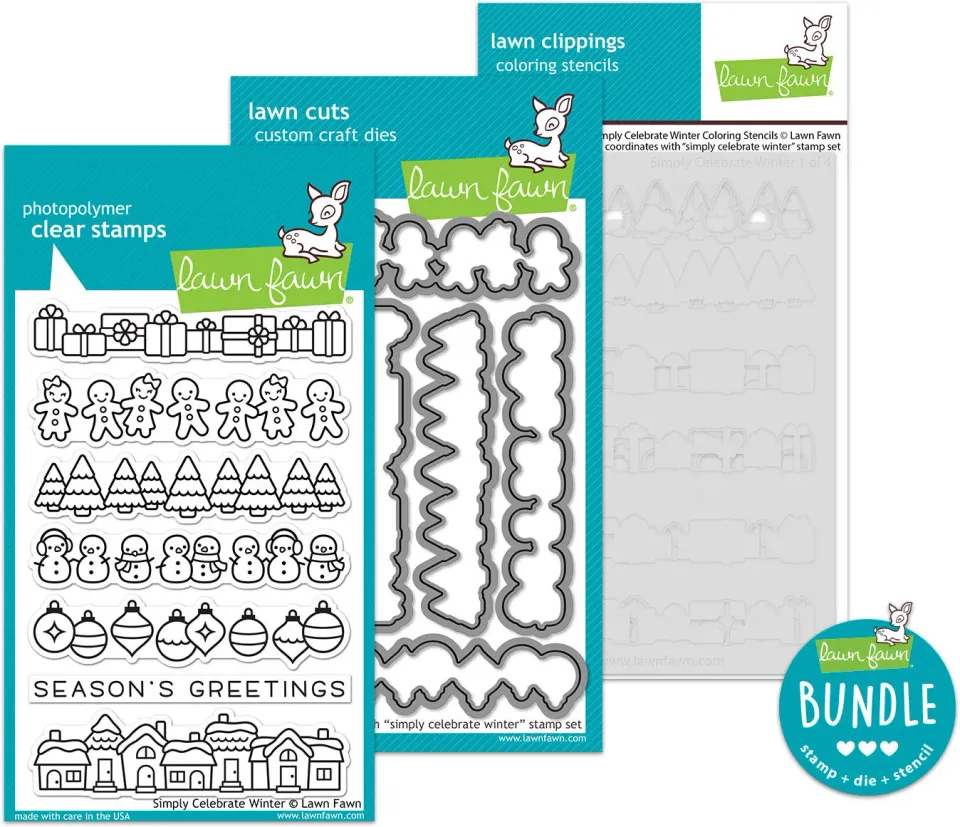 Lawn Fawn Simply Celebrate Winter Stempel Stanzen Bundle