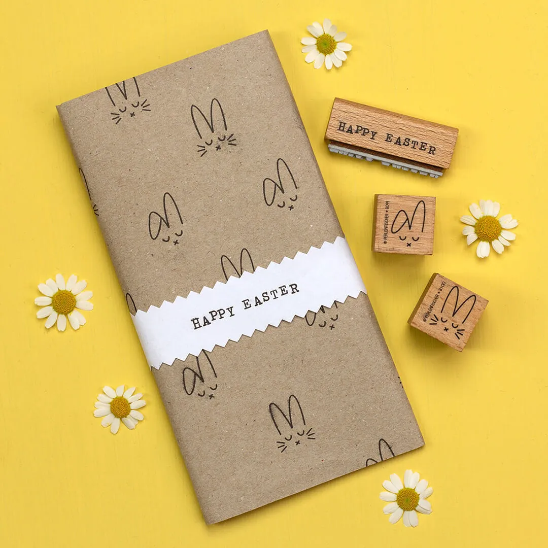 Perlenfischer Happy Easter in Line Stempel 4x39mm