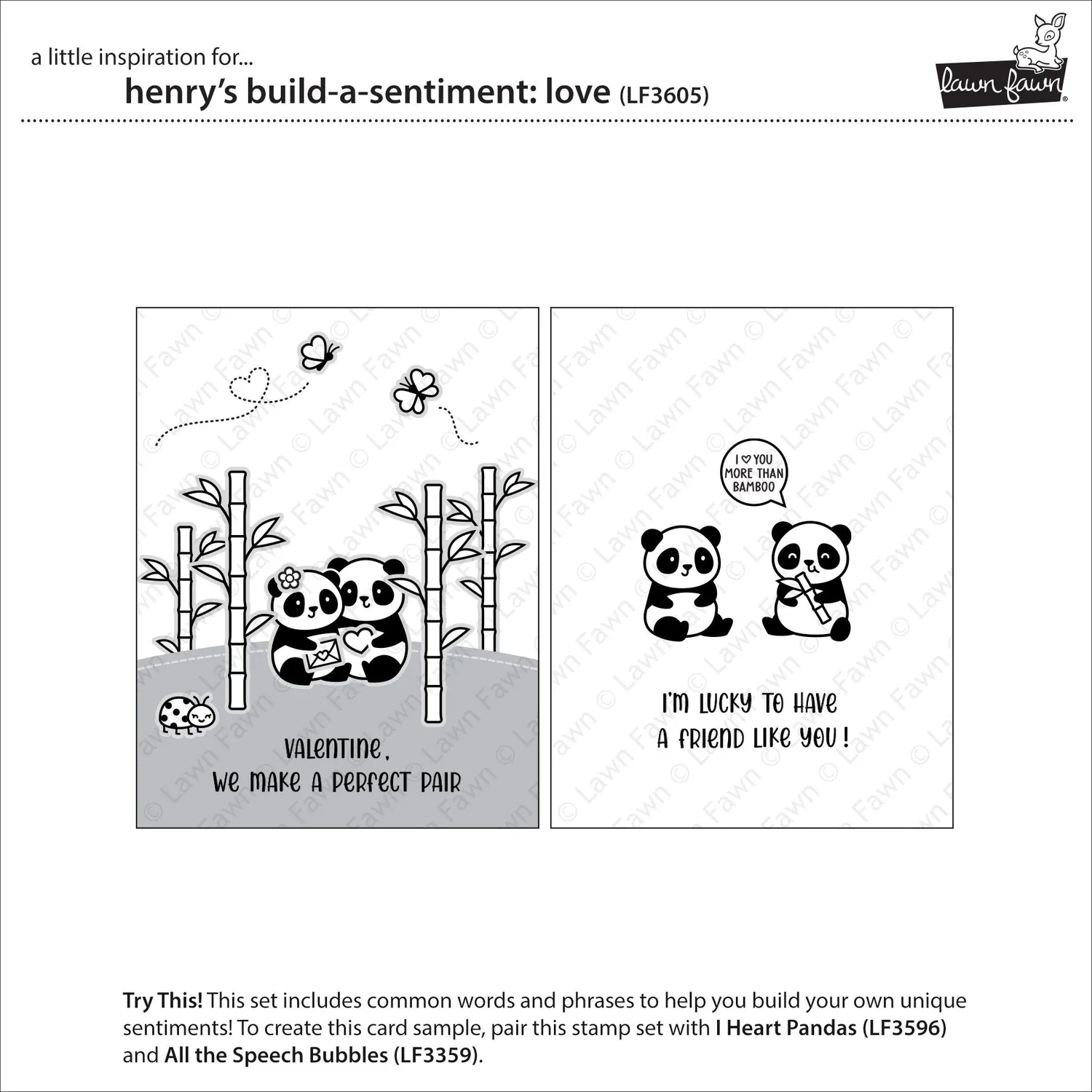 Lawn Fawn Henry Build Sentiment Love Stempel