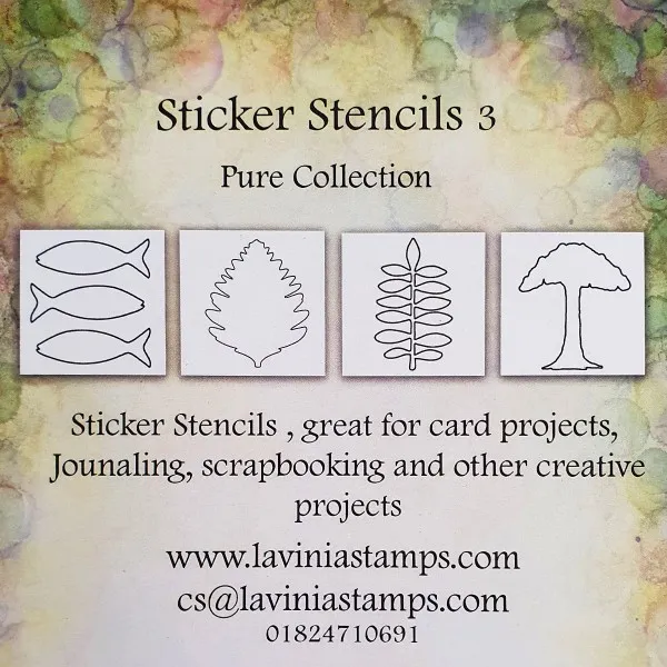 Lavinia-Stamps Sticker Stencils 3 Schablone Fisch Blatt