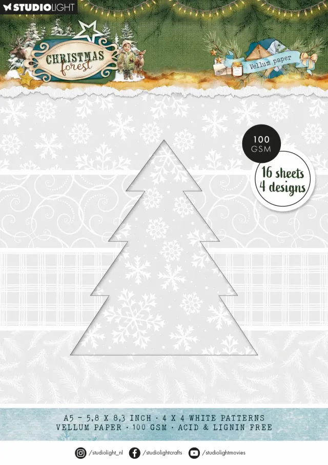 StudioLight Christmas Forest Vellum Papierblock Backgrounds