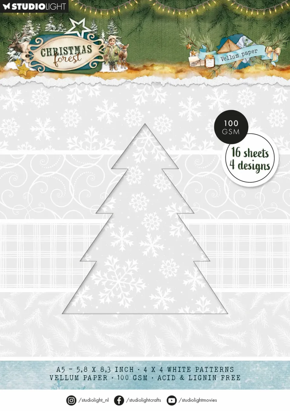 StudioLight Christmas Forest Vellum Papierblock Backgrounds