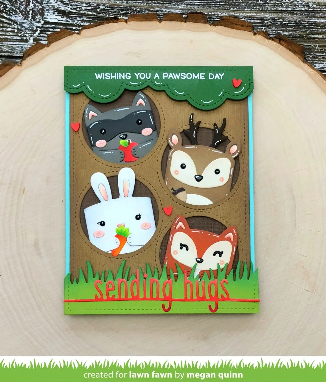 Lawn Fawn Tiny Gift Box Raccoon Fox Stanzformen 2 Motive