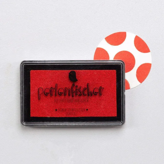 Perlenfischer Stempelkissen Rot Groß Pigment säurefrei