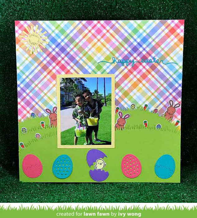 Lawn Fawn Easter Border LF1365 Stanzschablone Schriftzug