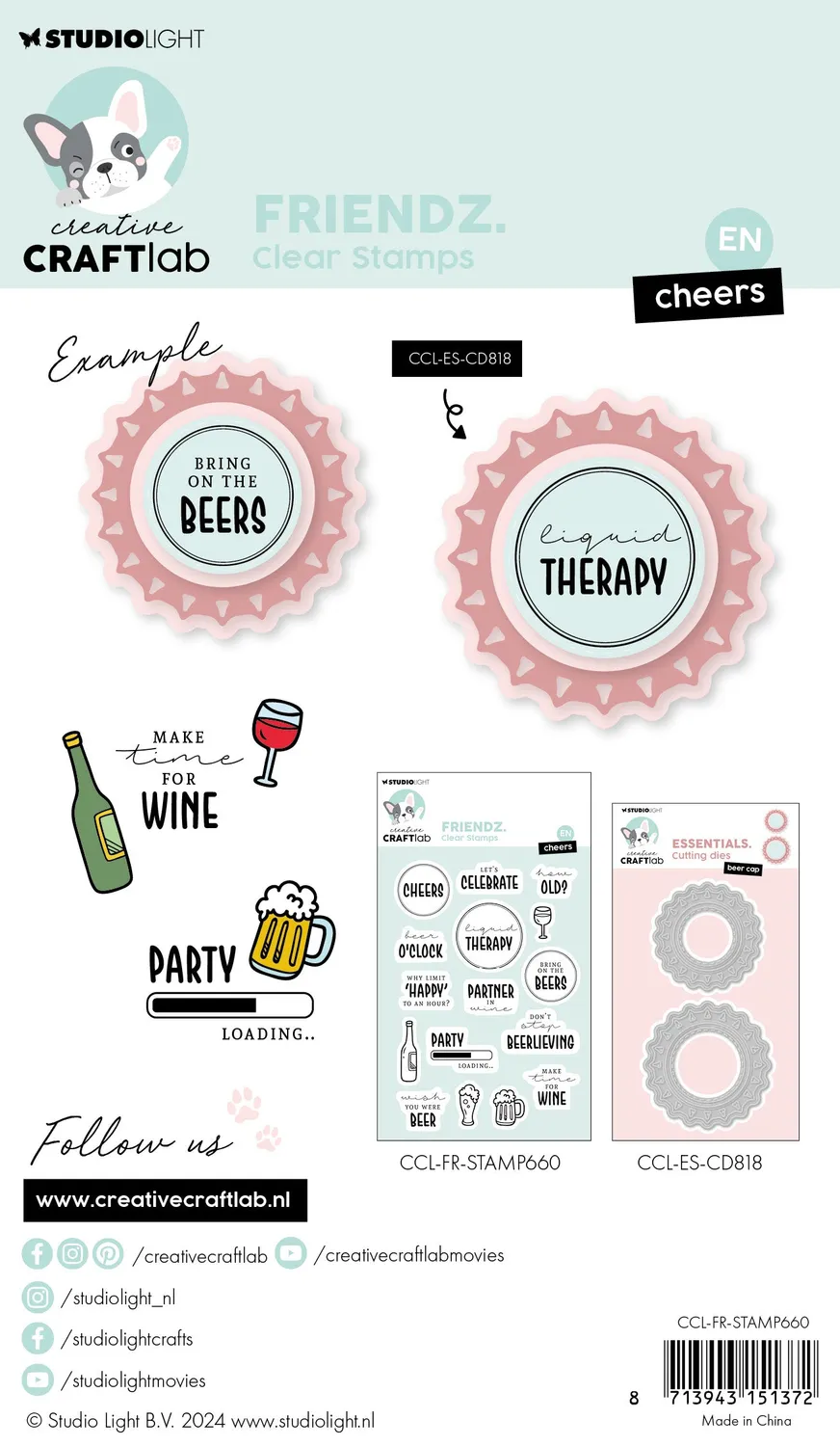 Creative Craftlab Friendz Clear Stamp Cheers Glückwunsch