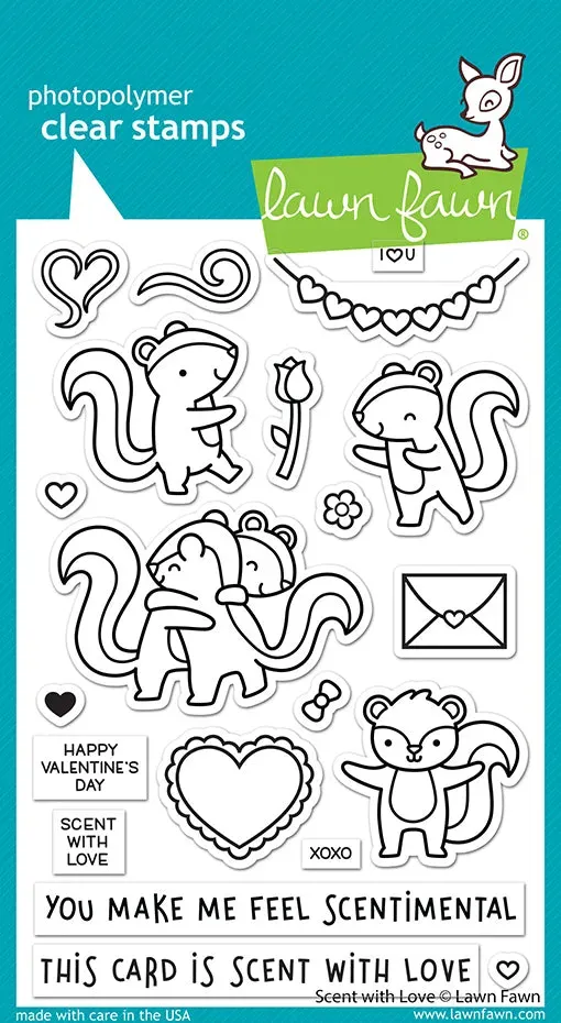 Lawn Fawn Scent with Love Clear Stamps Valentinstag
