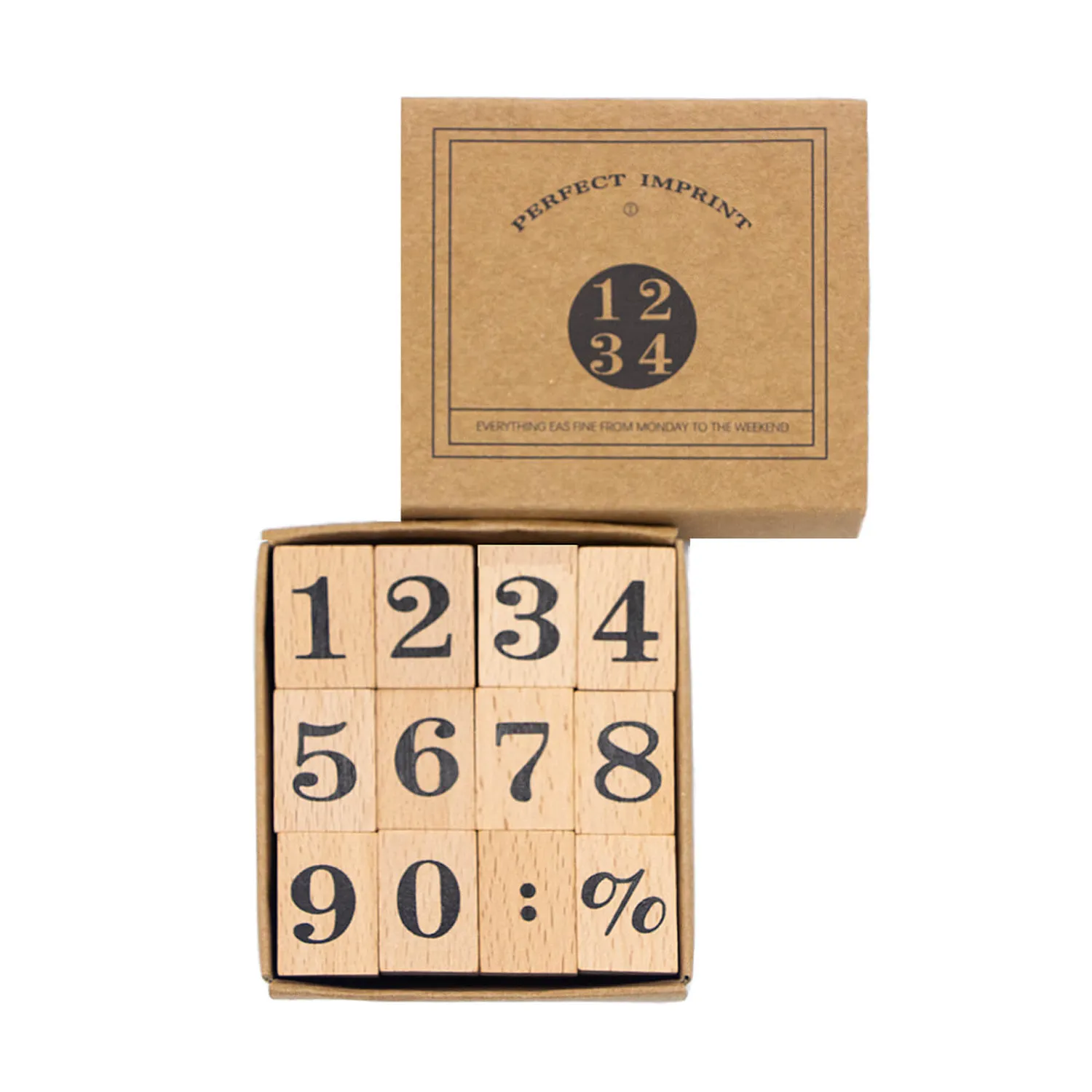 Ieebee Week and Month Stempel Holz 8 Stück Week Daten
