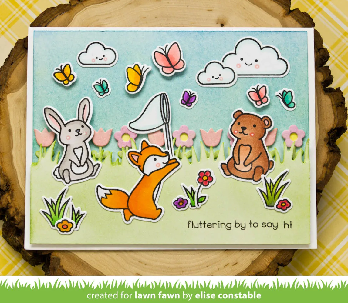 Lawn Fawn Straight Flower Border Stanzschablone Blumen
