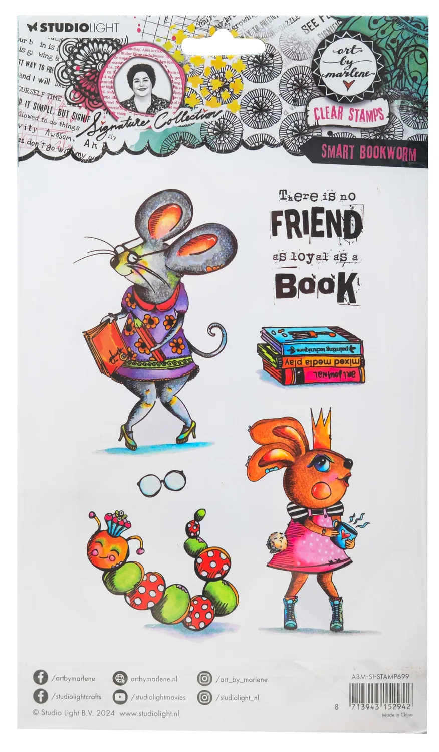 Art by Marlene Signature Smart Bookworm Clear Stamps