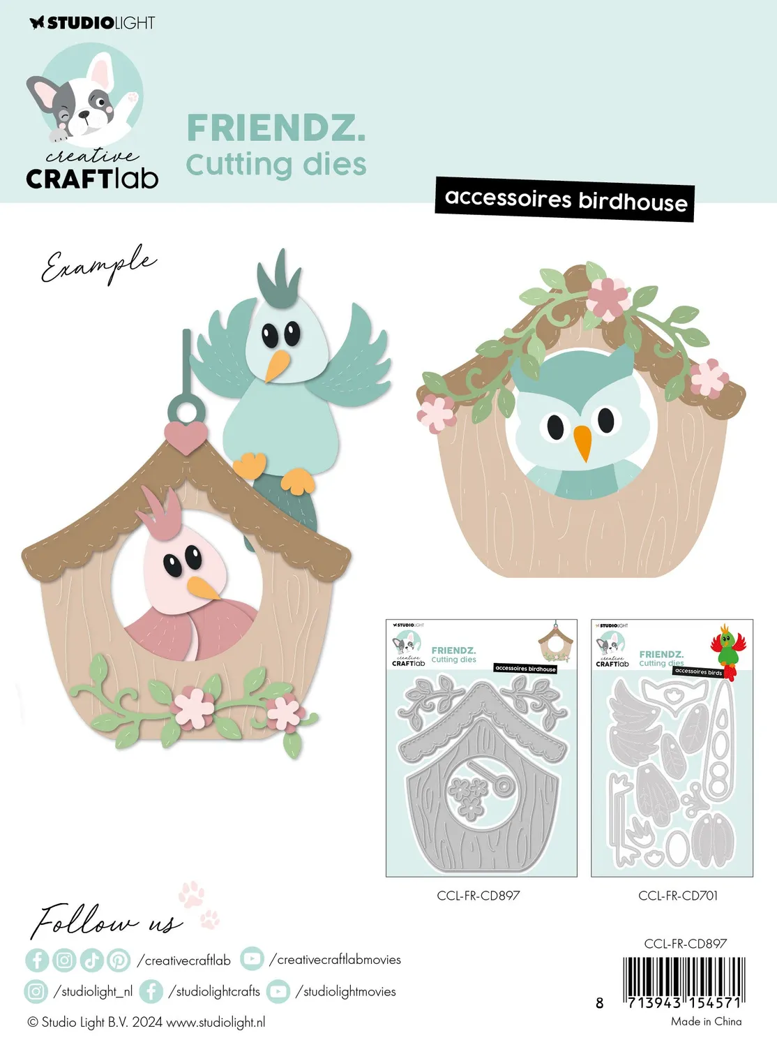 StudioLight Creative Craftlab Friendz Stanzschablone Birdhouse Zubehör