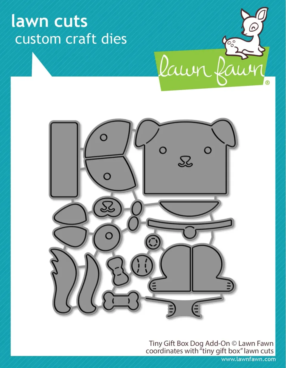 Lawn Fawn Tiny Gift Box Dog Add-On Stanze LF2887