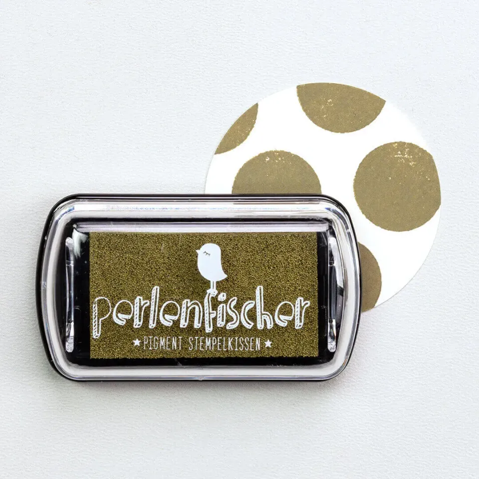 Perlenfischer Moss Mini Stempelkissen moosgrün Pigment