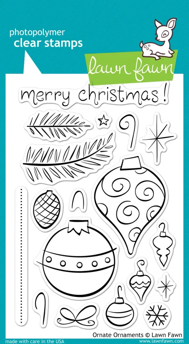 Lawn Fawn Ornate Ornaments Clear Stamps Weihnachten 18-tlg