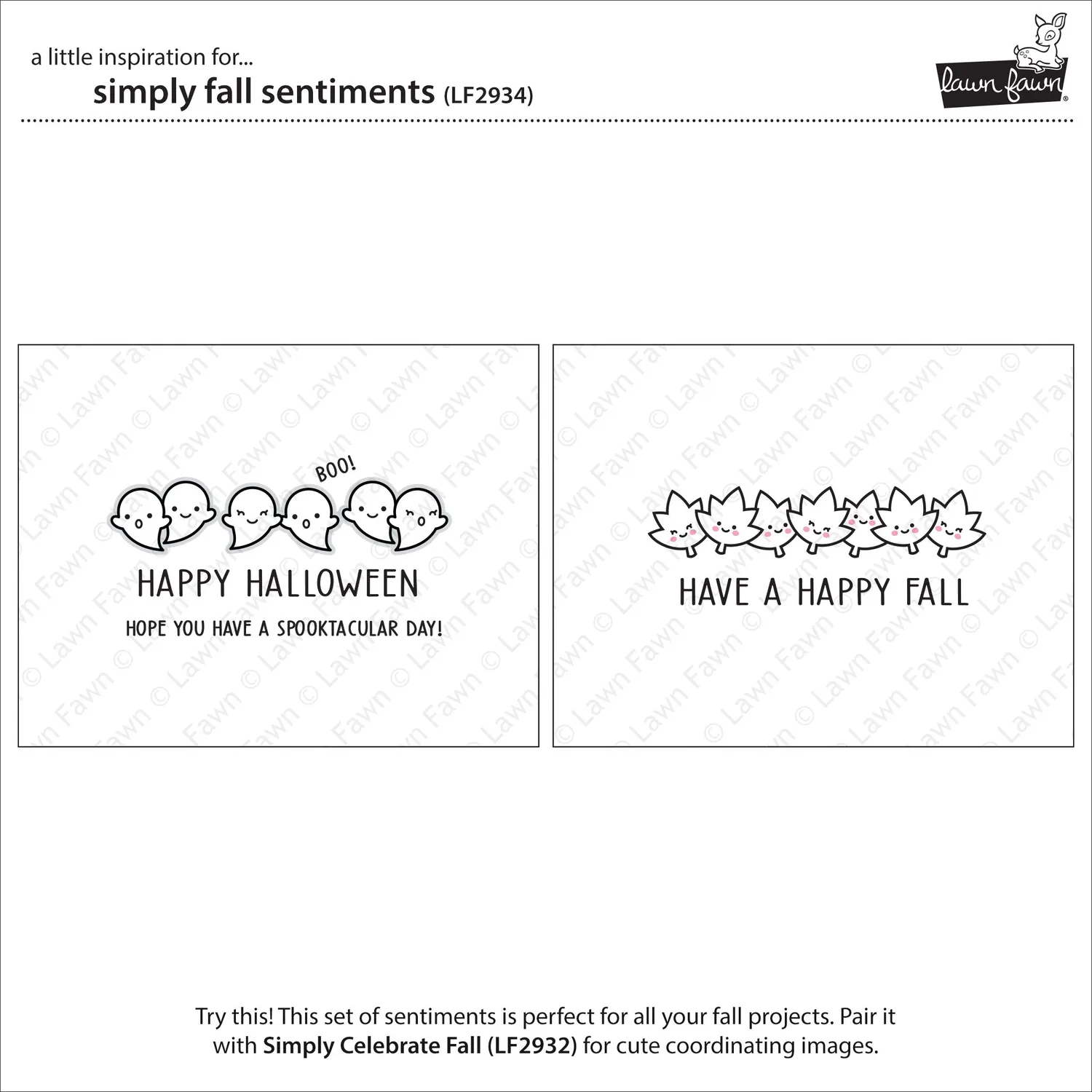 Lawn Fawn Simply Fall Sentiments Stempel LF2934