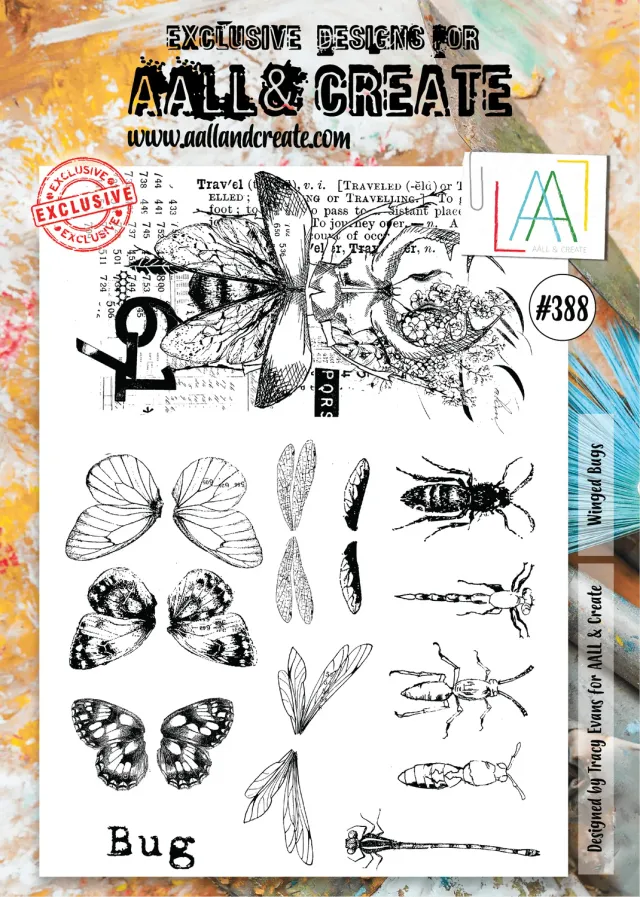AALL and Create 388 Winged Bugs Stempelset A4 klar