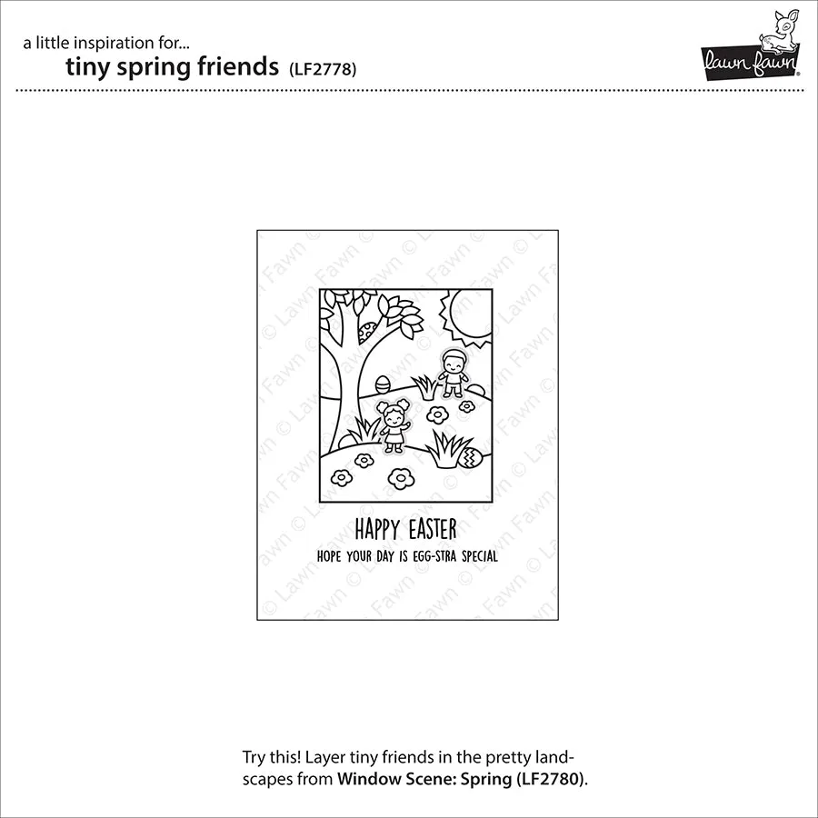 Lawn Fawn Tiny Spring Friends Stempelset Ostern