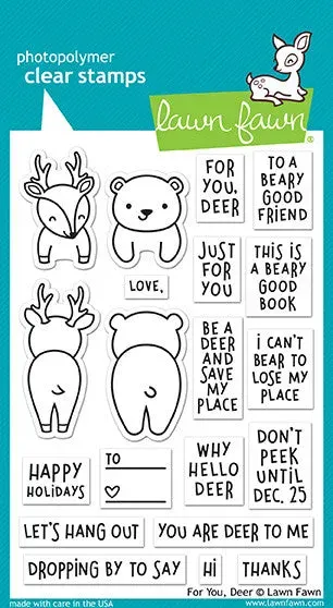 Lawn Fawn For You, Deer Stempelset Reh Bär Tags