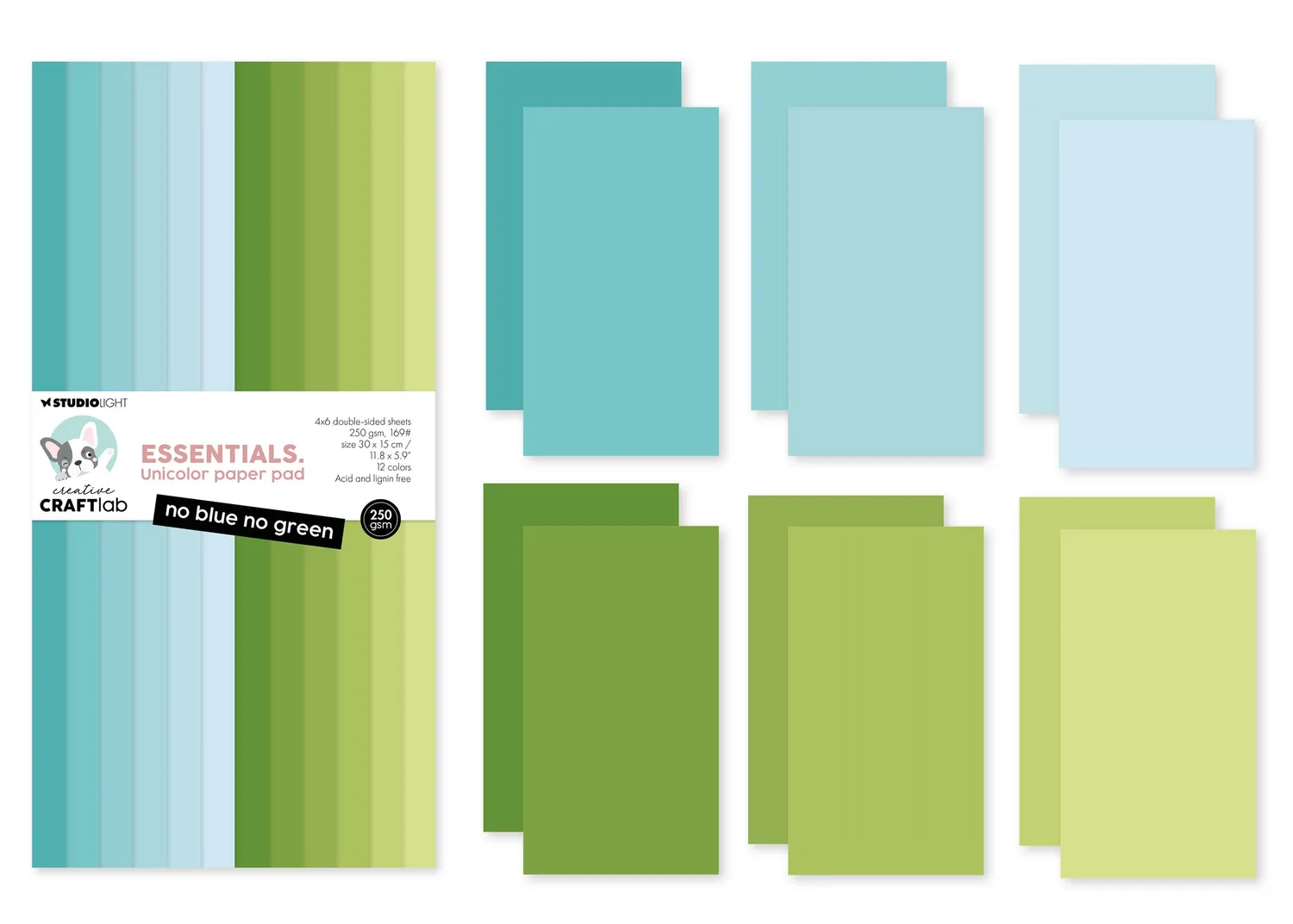 Creative Craftlab Essentials Papierblock No Blue No Green 24 Blatt