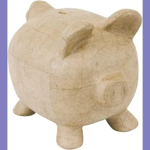 décopatch MA018C Sparschwein Pappmaché 26 cm natur