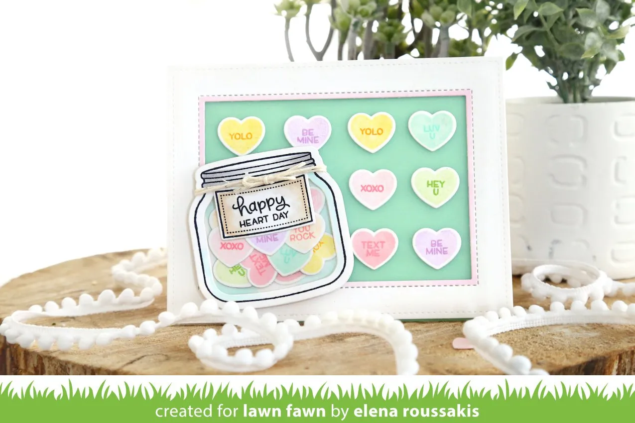 Lawn Fawn How You Bean Conversation Heart Stempelset