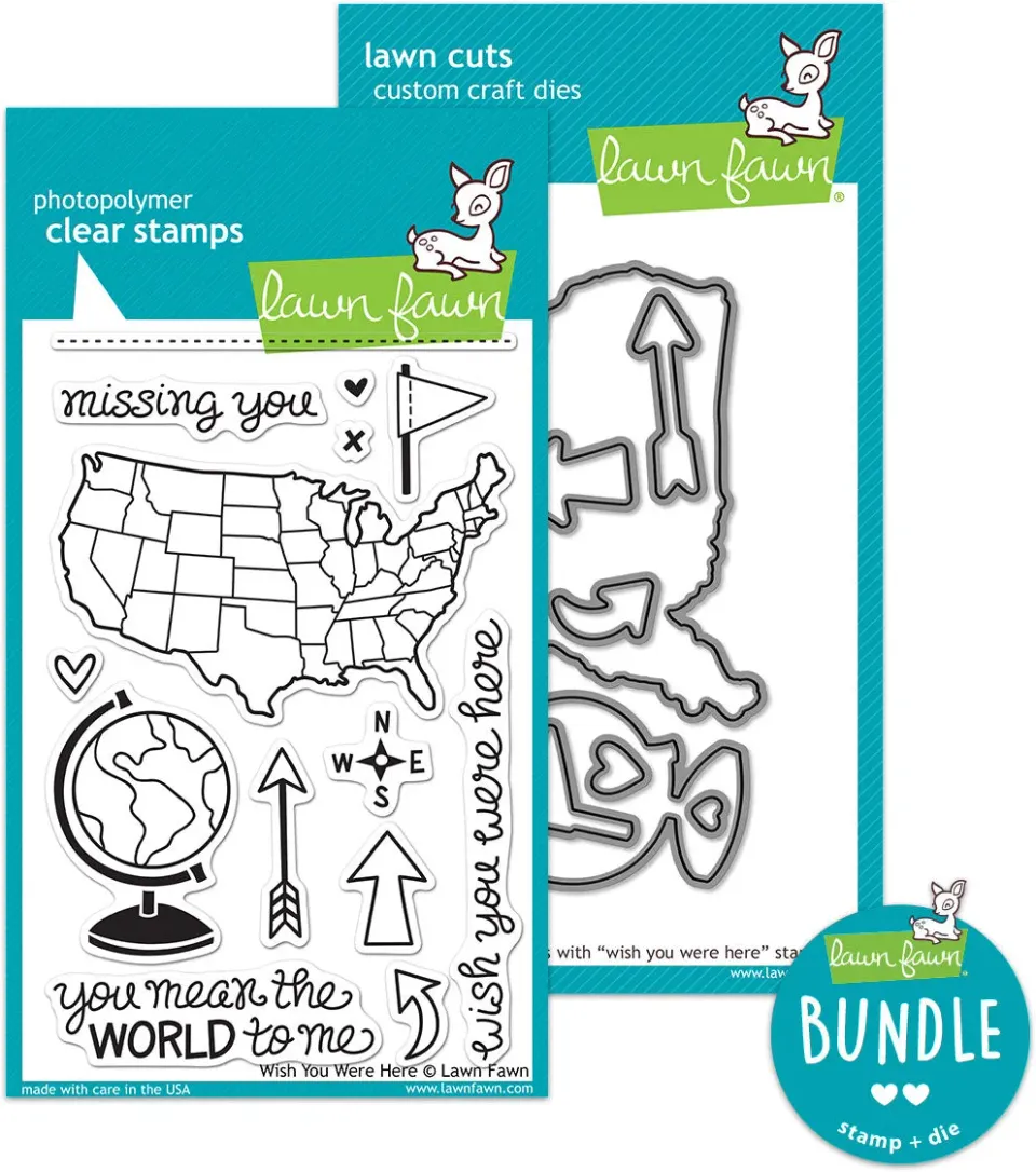 Lawn Fawn Wish You Were Here Bundle Stempel+Stanze Reise