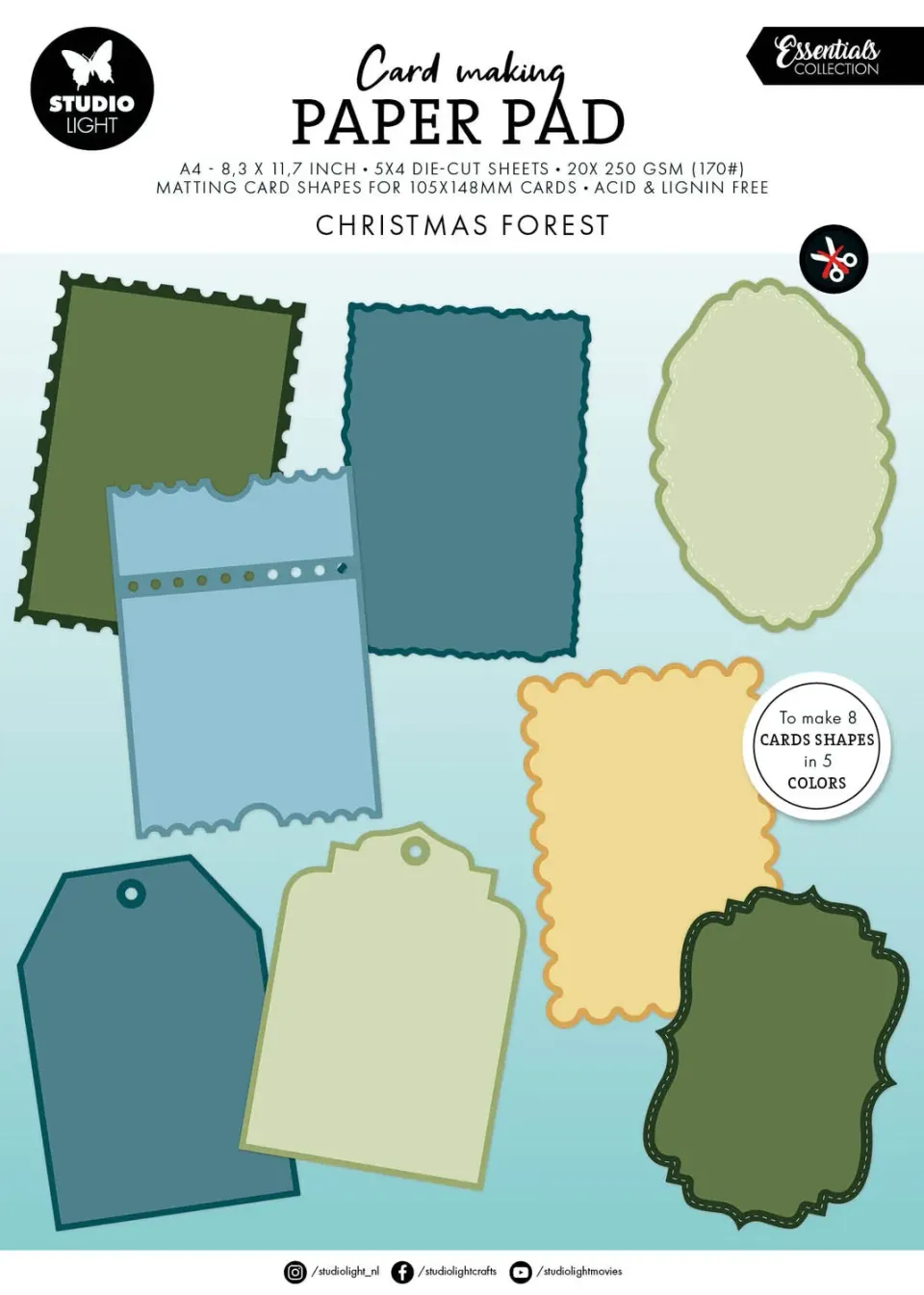 Studio Light Essentials Kartenblock Christmas Forest 105x148 mm