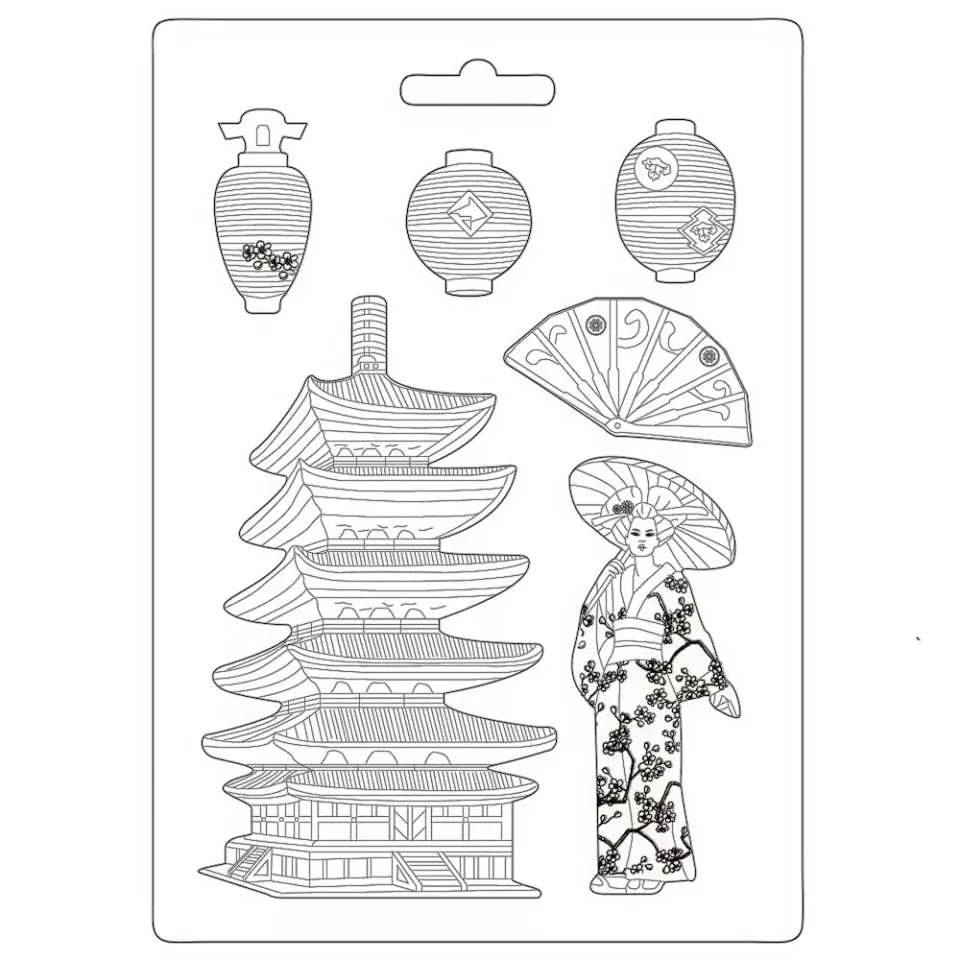 Stamperia K3PTA4509 Mould Sir Vagabond Pagoda A4