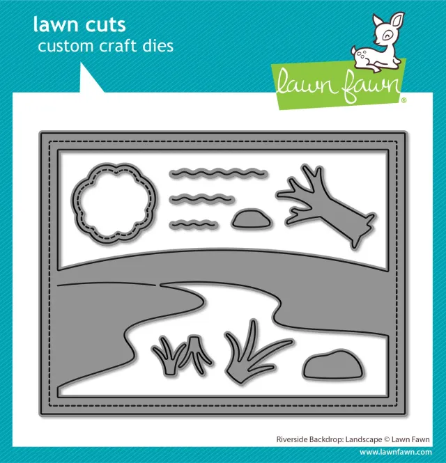 Lawn Fawn Riverside Backdrop Landscape Lawn Cuts Fluss