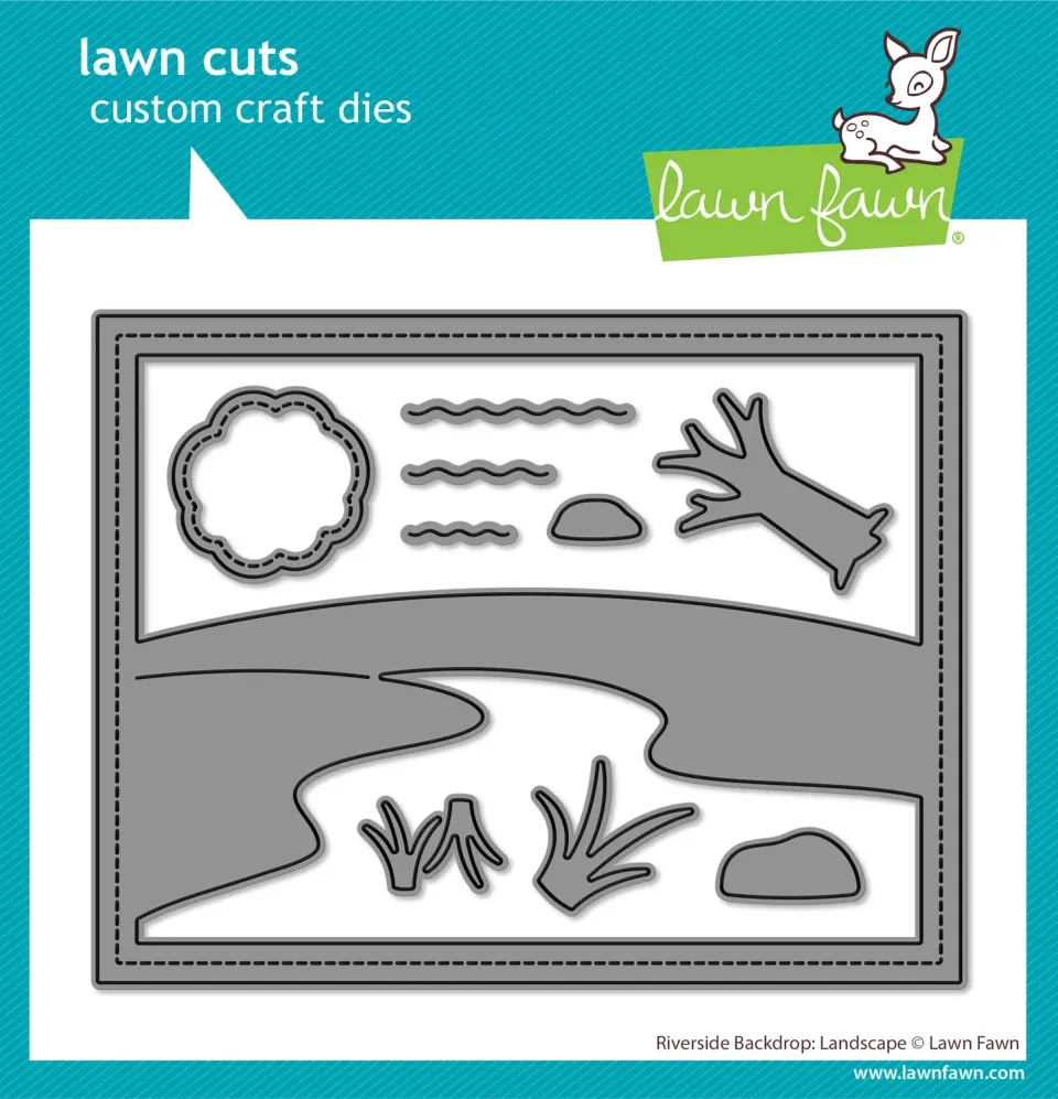 Lawn Fawn Riverside Backdrop Landscape Lawn Cuts Fluss