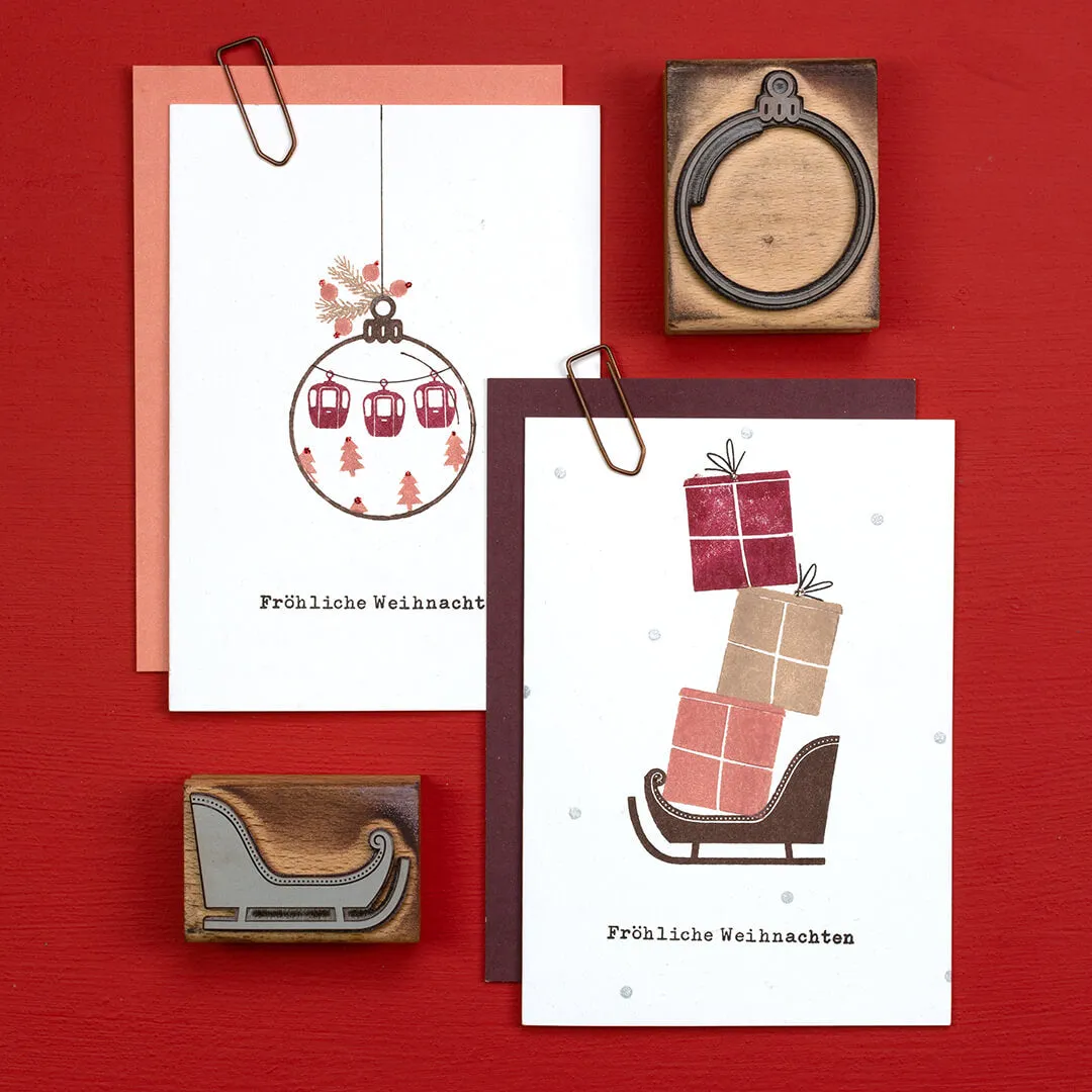 Perlenfischer Weihnachtskugel XL Stempel 55x46 mm