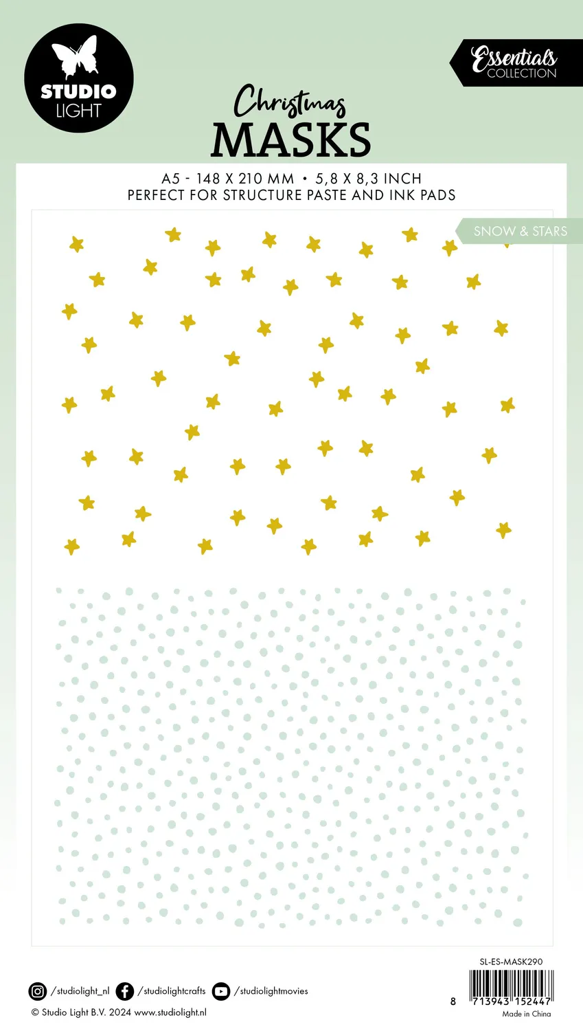 StudioLight Essentials Mask Snow & Stars Schablone 105x148 mm