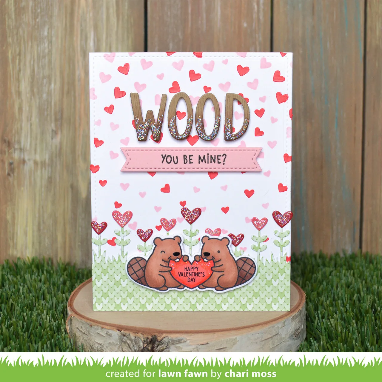 Lawn Fawn Falling Hearts Schablonen 2er-Set Herzen
